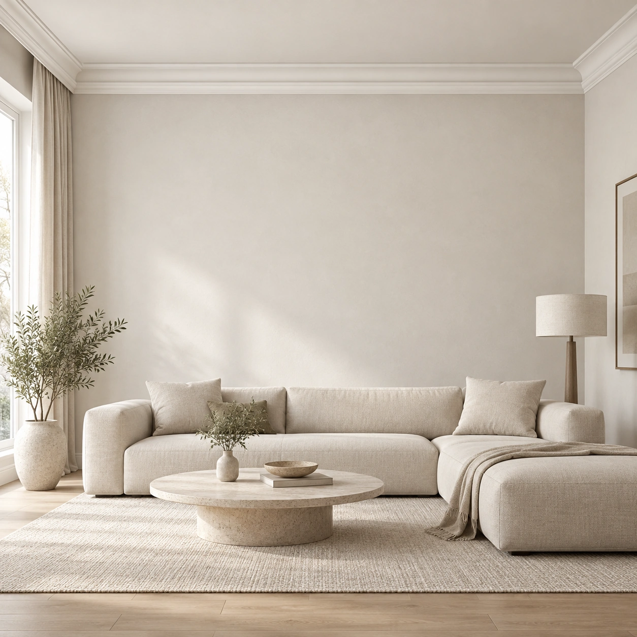 Гладкий карниз — В интерьере